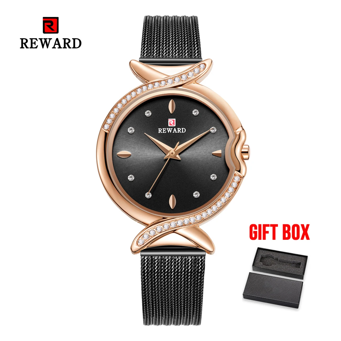 Награда Топ бренд женские часы водонепроницаемые Модные Повседневные кварцевые часы с хронографом женская одежда часы женские часы Relogio Feminino - Цвет: black w box