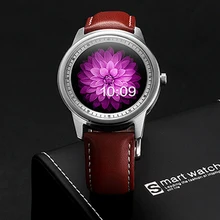 FLOVEME Lederband Smartwatch Bluetooth Smart Uhr Für iPhone Android IOS Anruf Armbanduhr Uhr Uhren Saatler