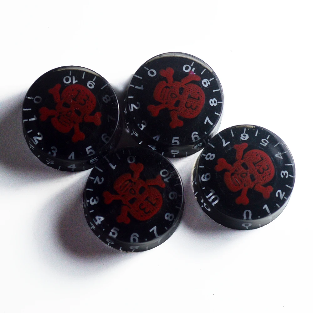 

4pcs Red Skull Electic Guitar Knob Speed Control Knobs for Les Paul Style Guitar Replacement Electric Guitar Parts