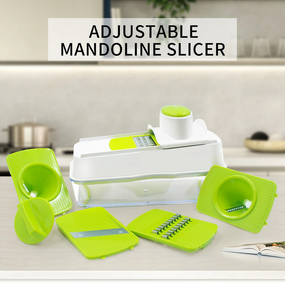 Fullstar 5 IN 1 kitchen accessories Mandoline Slicer Spiralizer Vegetable Slicer cutter Mandoline Food Slicer with 5 Blades