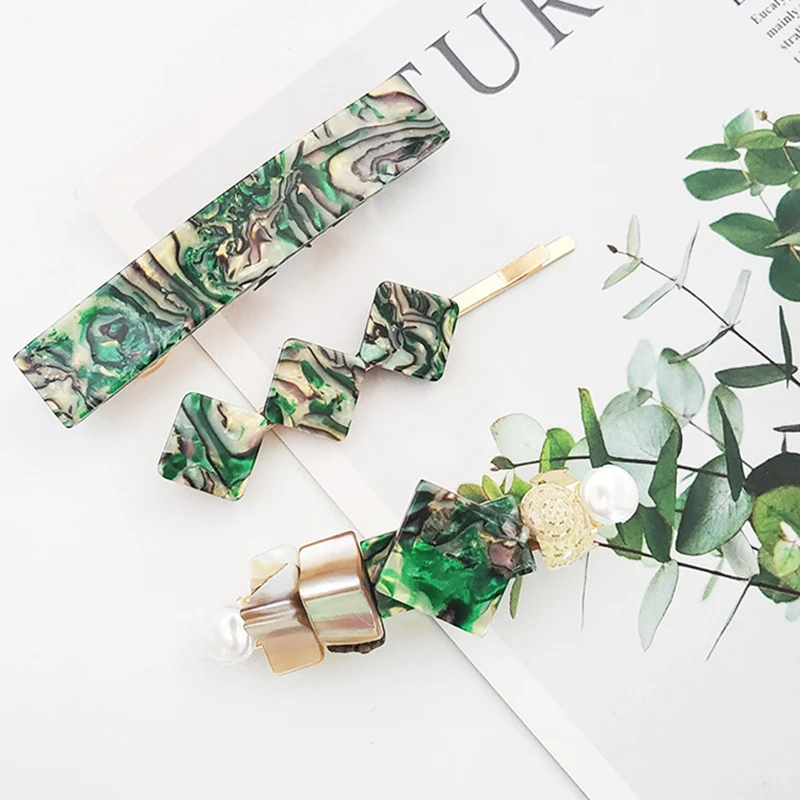 

JUJIA za Shell Bohemian Hair Accessories Women Hair Pins Resin Jewelry Beach Handmade Conch Barrette Set for Lady