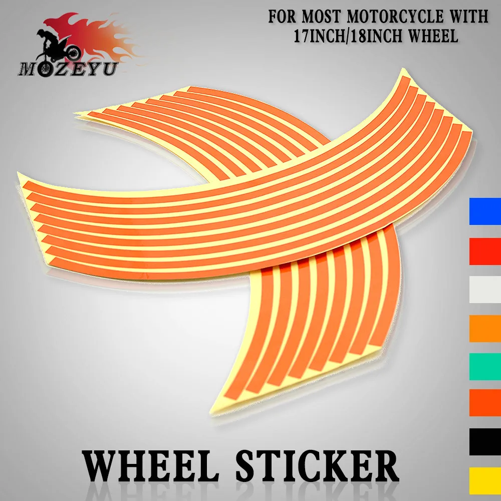 17inch/18inch wheel Strips Motorcycle Reflective Wheel Sticker for EXC 125 200 250 300 350 400 450 500 525 530 1190 1290 ADV universal with 17inch 18inch wheel wheel strips motorcycle accessories reflective wheel sticke for 400 450 525 sx exc mxc xc xcw