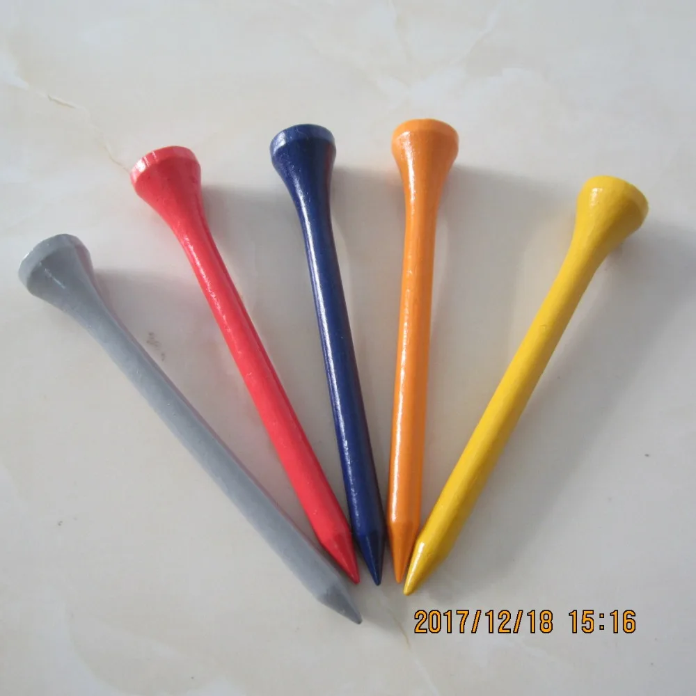 

1000pcs/ bag Great quality multi color 70mm bamboo material 2 3/4 inch length grey/red/blue/orange/yellow color bamboo golf tee