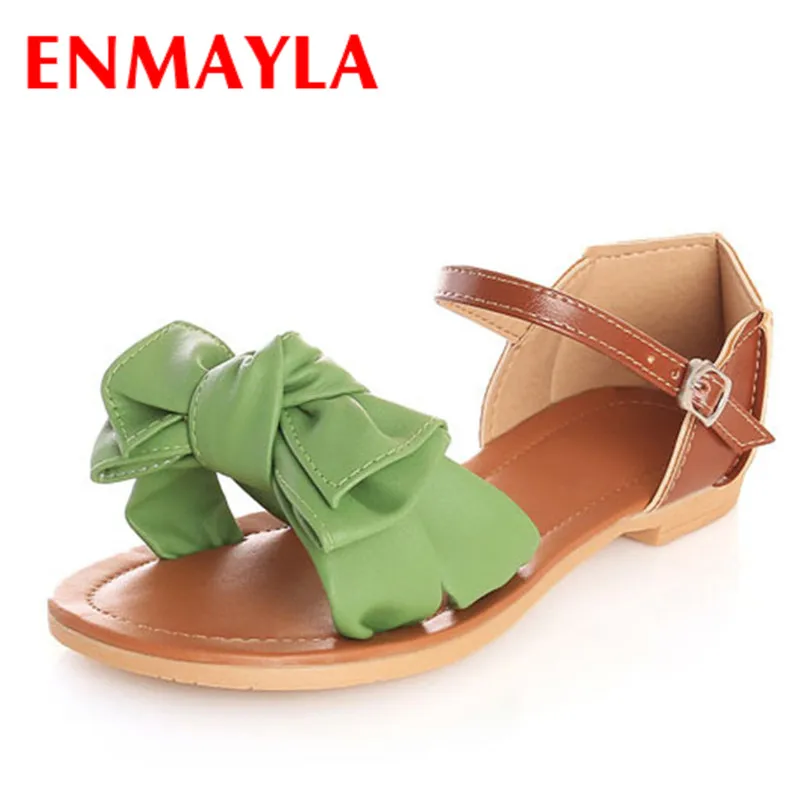 

ENMAYER gladiator sandals new sweety butterfly-knot open-toe flats sandals heels women sandal breathable comfort women sandals