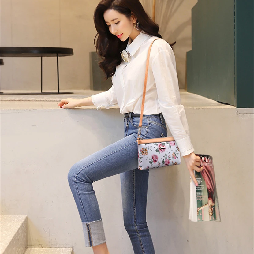الأزياء روز نمط Crossbody حقائب للنساء عالية الجودة حقيبة كتف جلدية pu الفاخرة حقيبة ساعي Sac Bolso موهير