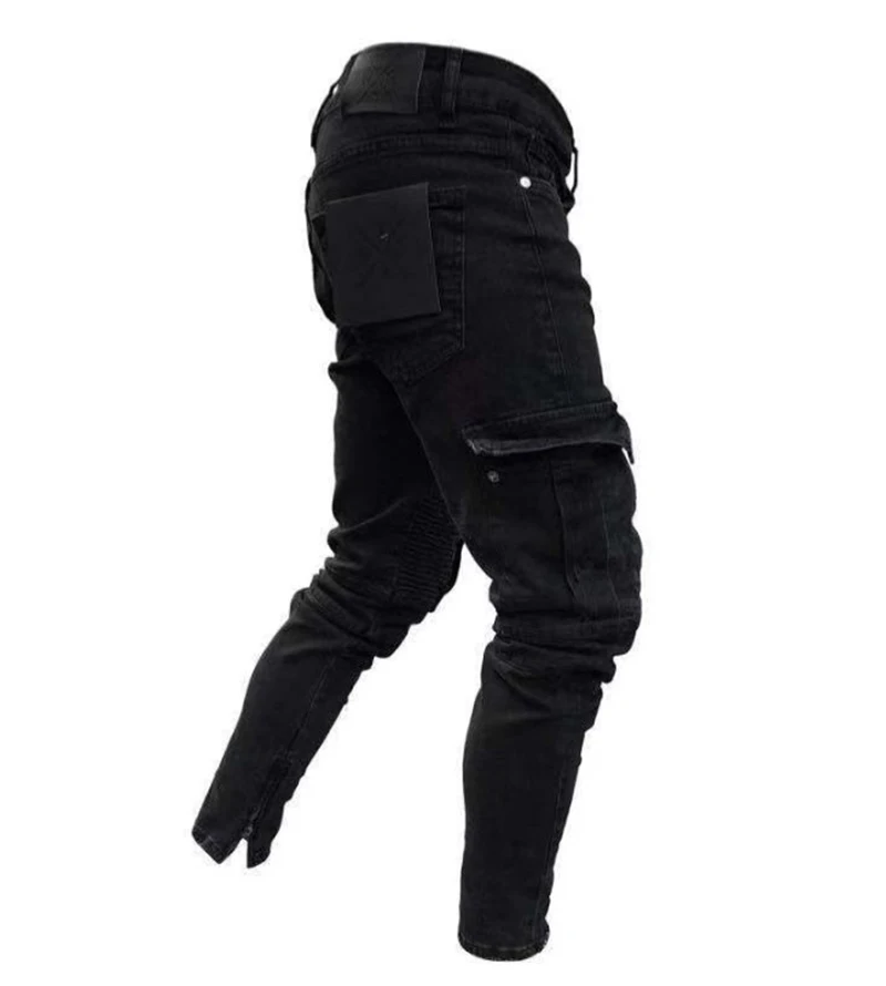 Мужские джинсы черного цвета, узкие мужские джинсы в полоску, хип-хоп облегающие джинсы-карандаш для мужчин, уличные Стрейчевые джинсы в стиле пэчворк для мужчин