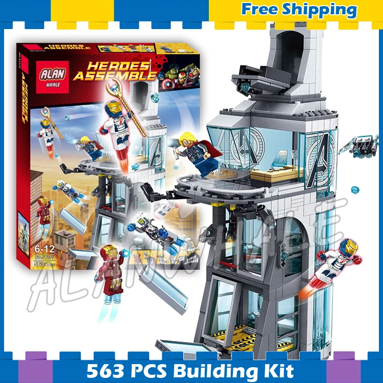 

563pcs Super heroes Avengers Ultron Attack on Tower Construction SY370 Model Building Blocks Boy Gifts Sets Compatible With lego