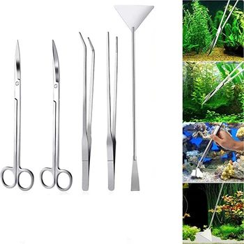 

Stainless Steel Aquarium Tank Aquatic Plant Tweezers Scissor Spatula Tool for Aquariums & Fish Starter