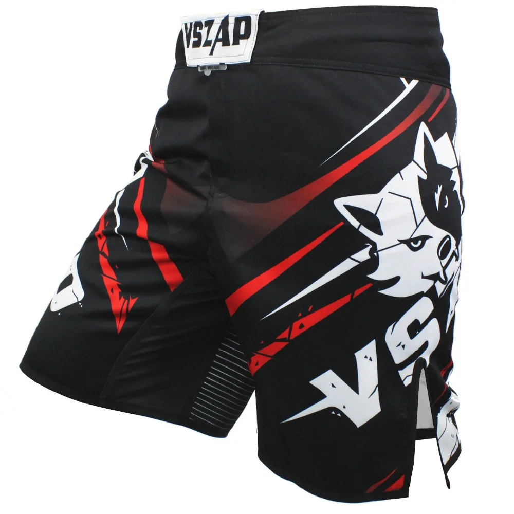 VSZAP Men's Muay Thai Boxing Shorts Printing MMA Shorts Fight Grappling Short Polyester Kick Gel Thai Boxing Shorts MMA Boxe