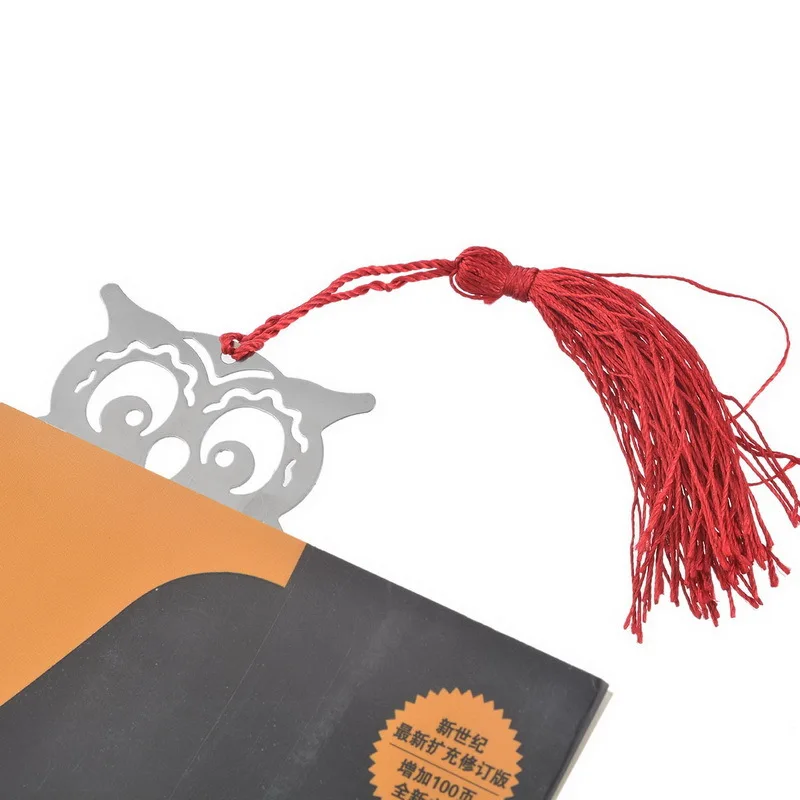 Marcapaginas Owl Book Markers Birds With Tassels Metal Bookmark Stationery For Kids Gift