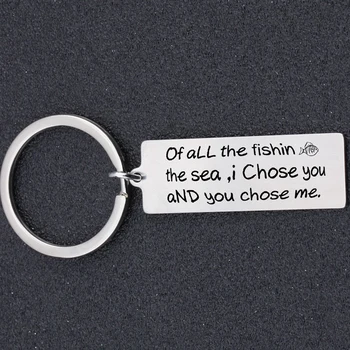 

Keychain Engraved of All The Finish The Sea I Chose You And You Chose Me Keyring Expression Couple's Love Drivers Key Set Lovers