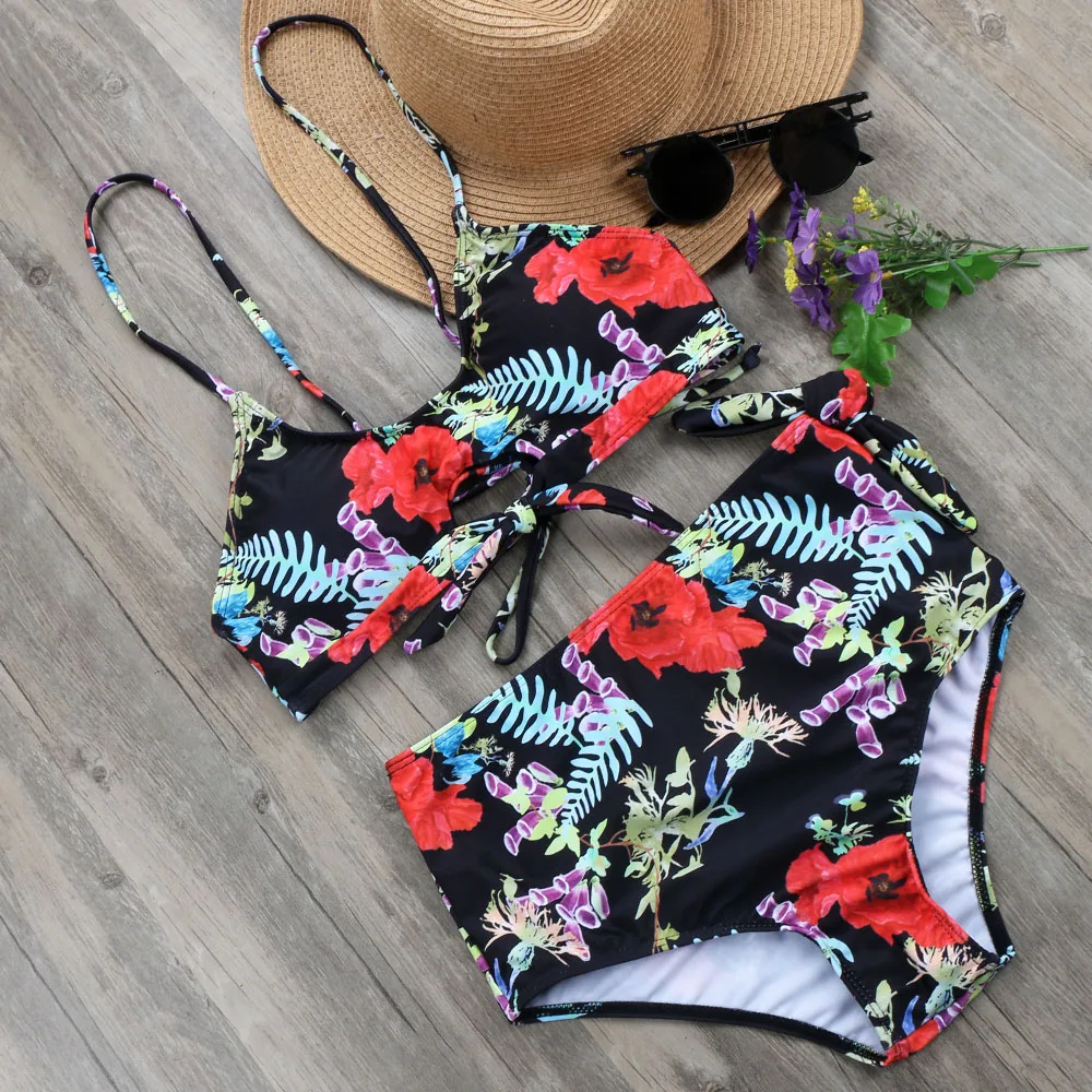 

Women Swimwear Swimming Suit for Women Floral Suit High Waist Bikini Set Bather Bathing Suit Swimsuit Female Monokini Bikini XL