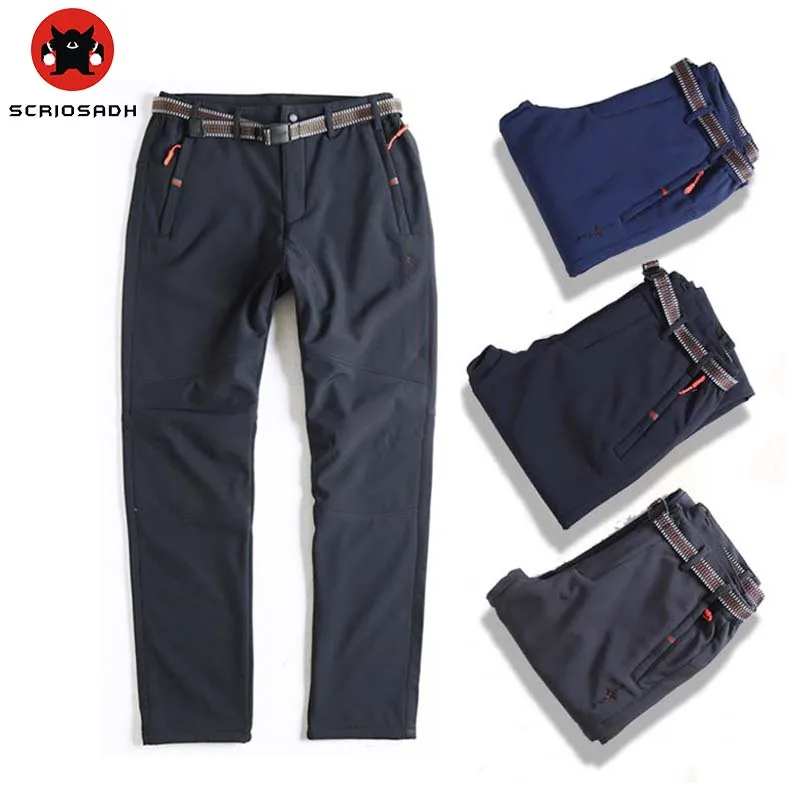 SCRIOSADH hombre suave de lana al aire libre pantalones mantener caliente a prueba de viento pantalones de cáscara suave de los hombres al aire libre senderismo Trekking pantalones de pesca SCRIOSADH hombre suave de lana al aire libre pantalones mantener caliente a prueba de viento pantalones de cáscara suave de los hombres al aire libre senderismo Trekking pantalones de pesca