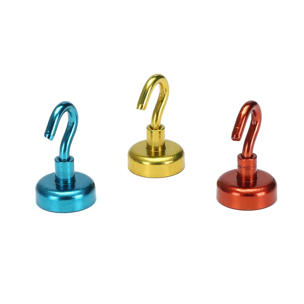 20mm 9KG Hook Holder Neodymium Red/Yellow/Blue Hook