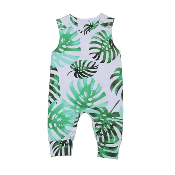 

Baby Clothing Newborn Baby Girl Boy Sleeveless Banana Leaves Romper Jumpsuit Outfits Summer Clothes 0-2T