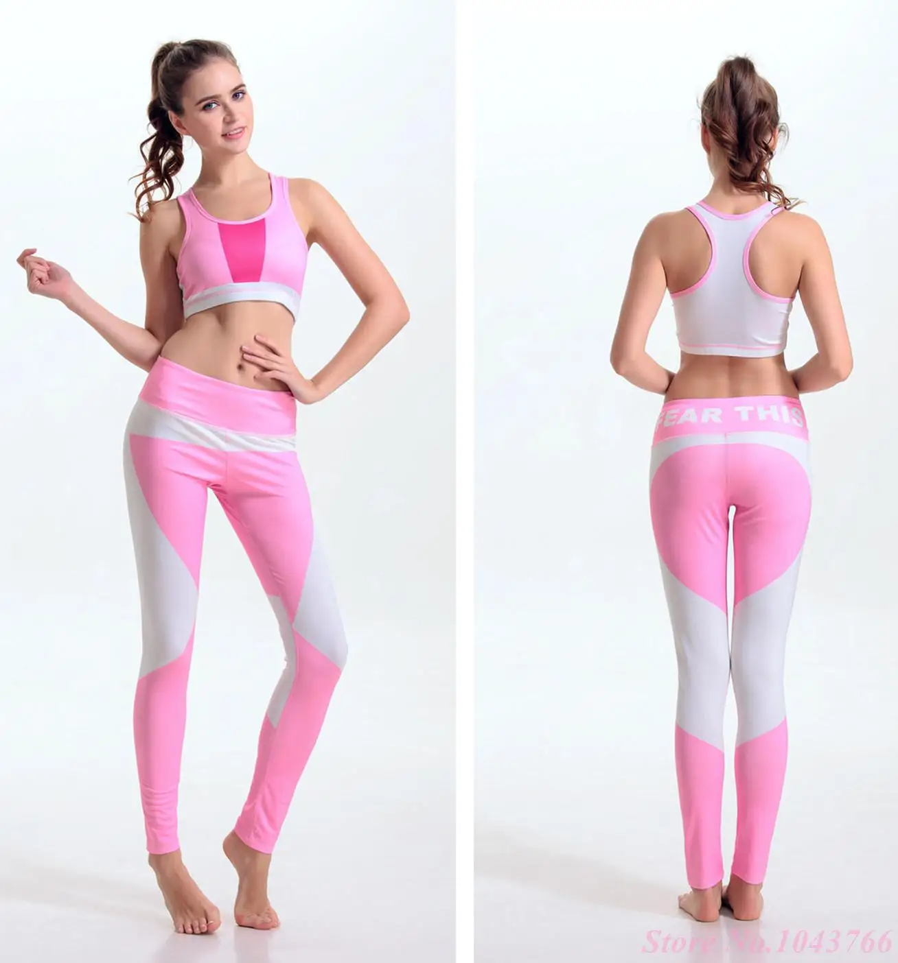 High Waist Women Flower Printed Yoga Pant Slim Sports