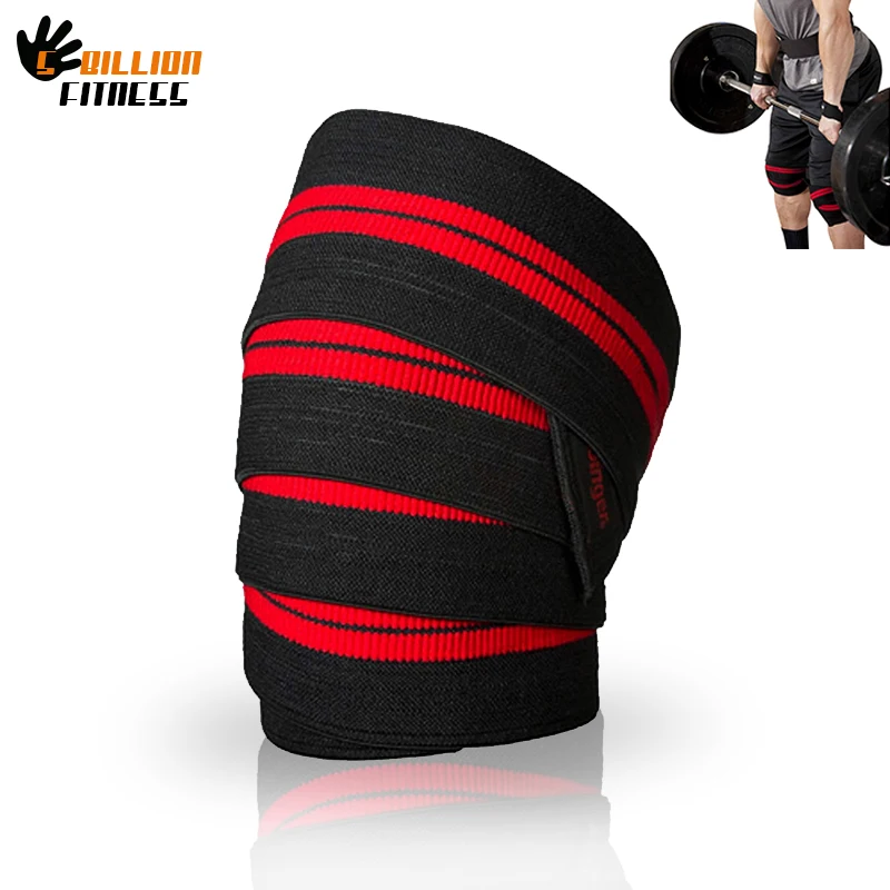 

WeightLifting Elastic Knee pads Wraps 178*8cm Elastic Knee Supports leg Protection Gym Training Supportwraps For Squats