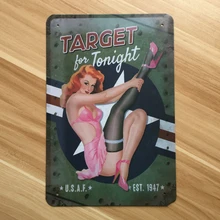 Прямые продажи XD17" TARGET" оловянные вывески арт кафе бар винтажная металлическая живопись наклейки на стену домашний декор 20X30 см