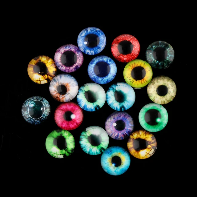 100 Pcs 6/8mm Glass Doll Eyes DIY Crafts Eyeballs For Dinosaur Cat