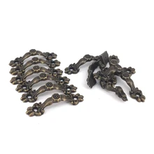 

12PCS 43*10MM Flower Arch Shape Jewelry Box handles Wooden Case Drawer Knob Pulls Vintage Bronze