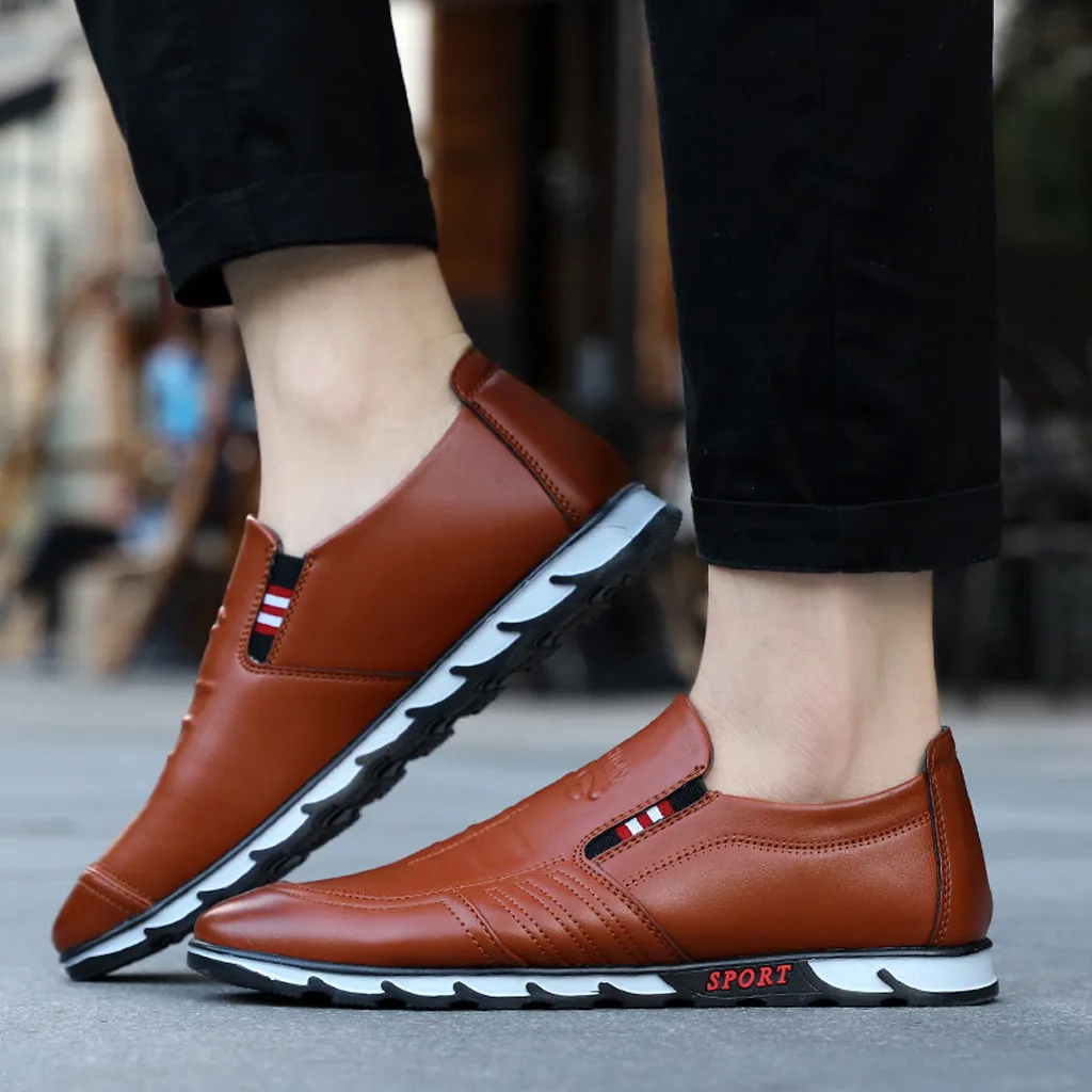 

MUQGEW Men's Gentleman flats single shoes classics slip-on Comfortable British Style Leather work Shoes chaussures femme