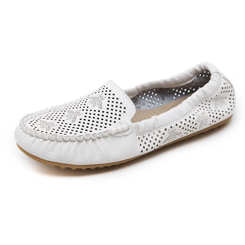 

2019 summer new style simple and simple solid color flat shoes women comfortable wild hollow shoes