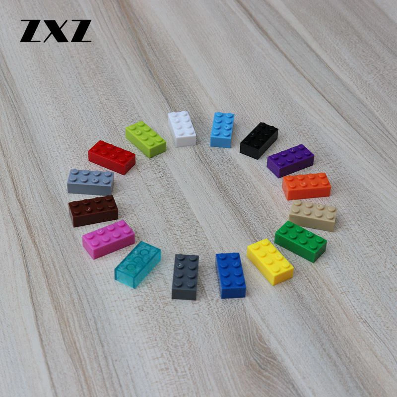 

ZXZ 100pcs/lot Brick 2x4 DIY Enlighten Building Block bricks Compatible With Legoes Bulk Accessories Fast Shipping