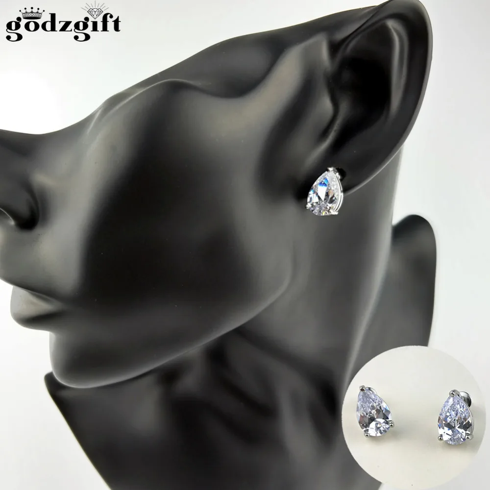 Godzgift Brand High Quality Silvery Color Long Black Natural Crystal Brass Earring Fashion Women Jewelry New Chic JE0083 | Украшения и