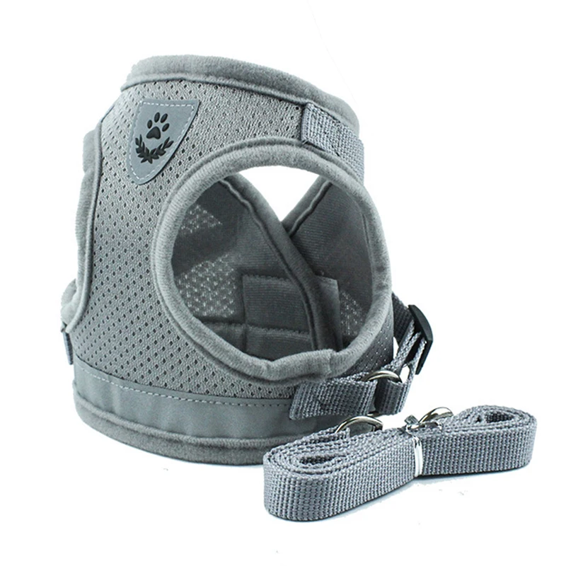 Goede Nieuwe Gesp Design Comfort Zachte Ademend Harnas Hond Huisdier Vest Touw Huisdier Set Borst Bandjes Leash Reflecterende Hond Touw Huisdier levert