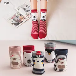 5 пар носков высокого качества корейские зимние забавные носки хлопковые носки женские Мультяшные животные махровые плотные теплые носки
