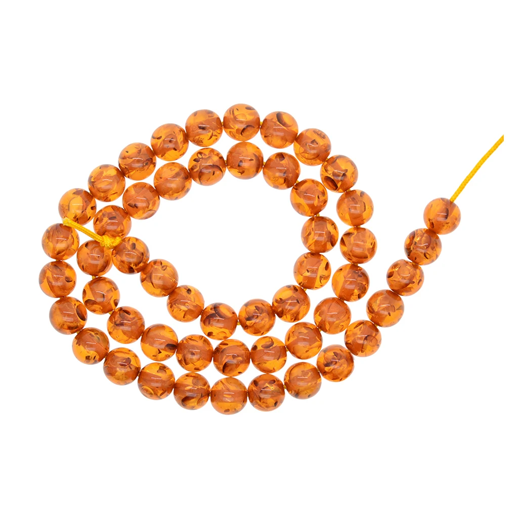 Synthetic Natural Stone Honey Brown Amber Round Loose Beads 8mm For Jewelry Making Necklace Bracelet Charm Beading Craft Supply