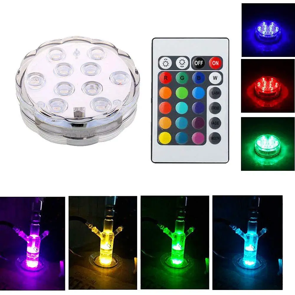 

Hookah Accessories LED Lights Colorful Remote Control Lights Bottle Bottom Cool LED Lights Accessories Smart Without Battery