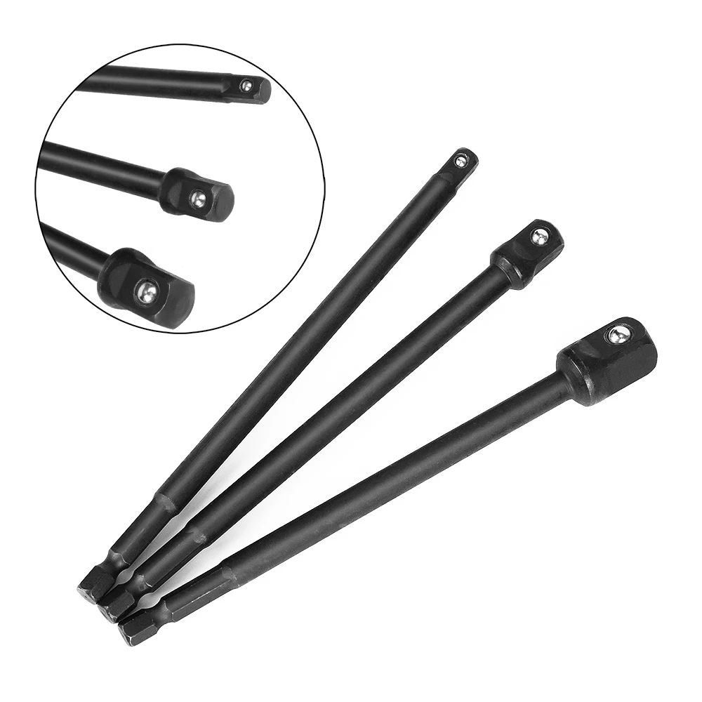 

1/4" 3/8" 1/2" Extension Drill Bit Bar Hex Socket Power Driver Chrome Vanadium Steel 150mm 1/4" Shank Drill Bit Set Adapter