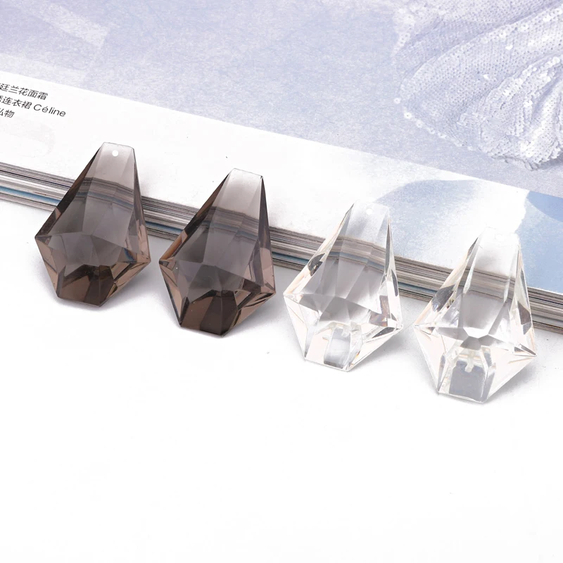 

2pcs Transparent Grey Hexagon Resin Charms Punk Pendants Findings DIY Women Earrings Necklace Keychain Jewelry Charm Making F569