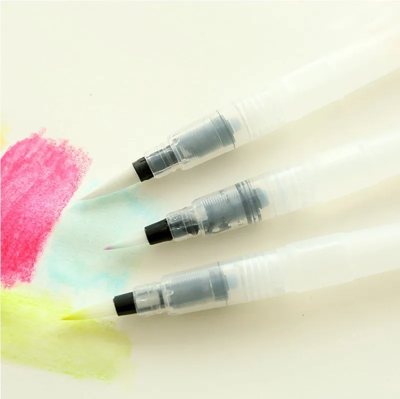 Beste 3 stks partij Hervulbare Aquarel Brush Pen Set Tekening Kalligrafie Pennen Schilderen Marker Borstel Pen Kunst Levert