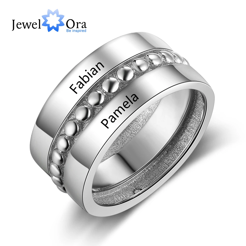 

Personalized Wide Rings for Women Custom Name Promise Ring Female Jewelry Accessories Anniversary Gift (JewelOra RI103816)