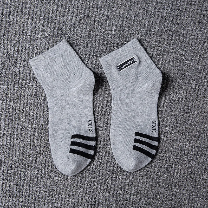 Harajuku Hip Hop Off White Winter Socks 100 Cotton Ankle Short Socks Tide Calcetines Skate Verano Hombre Regalo Para Men Fashion - Цвет: Gray 3 Pairs