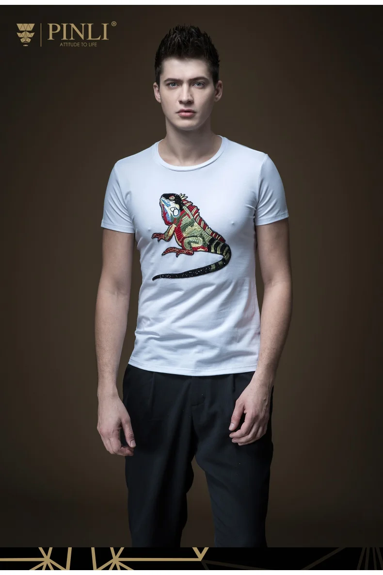 Г. Новая летняя мужская одежда футболка с короткими рукавами и вышитой вышивкой для молодых людей B192211178