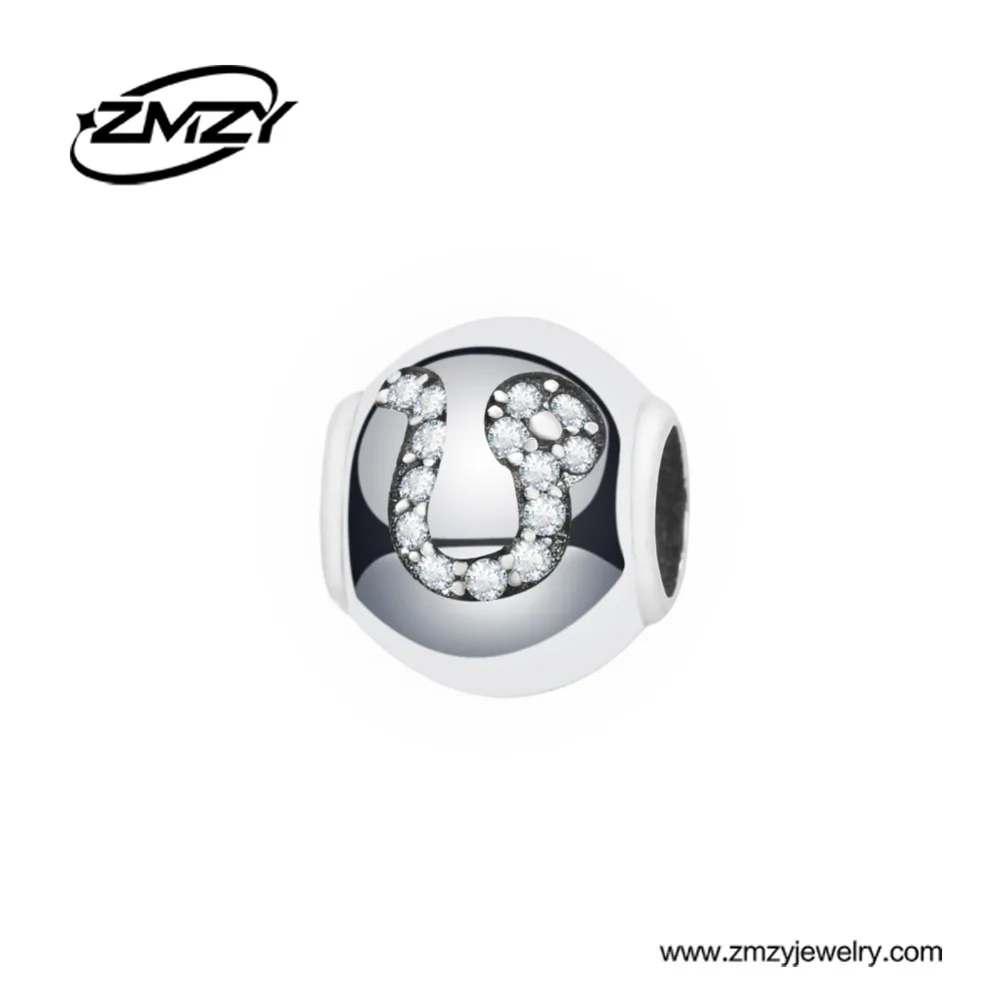 

ZMZY Design Zodiac Pisces 925 Sterling Silver Charm Beads fit European Pandora Charm Bracelet