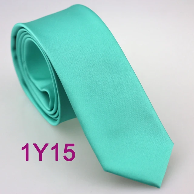 YIBEI-Corbata ajustada de Coachella, Color turquesa, tejido de microfibra, corbata estrecha _ AliExpress