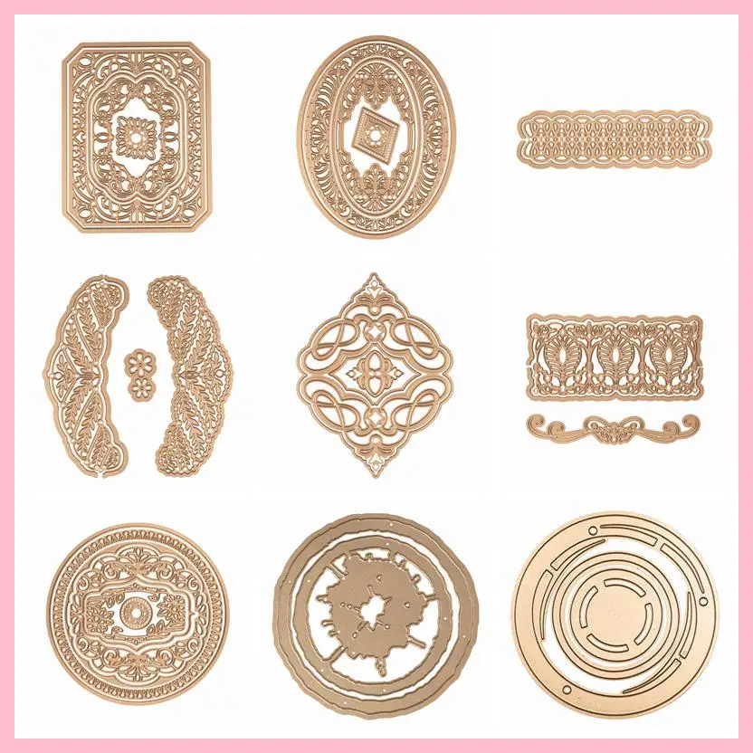 

Circle Square Conch Lace Frame Metal Cutting Dies Stencil DIY Card Album Making Scrapbooking Template Crafts New Dies For 2019