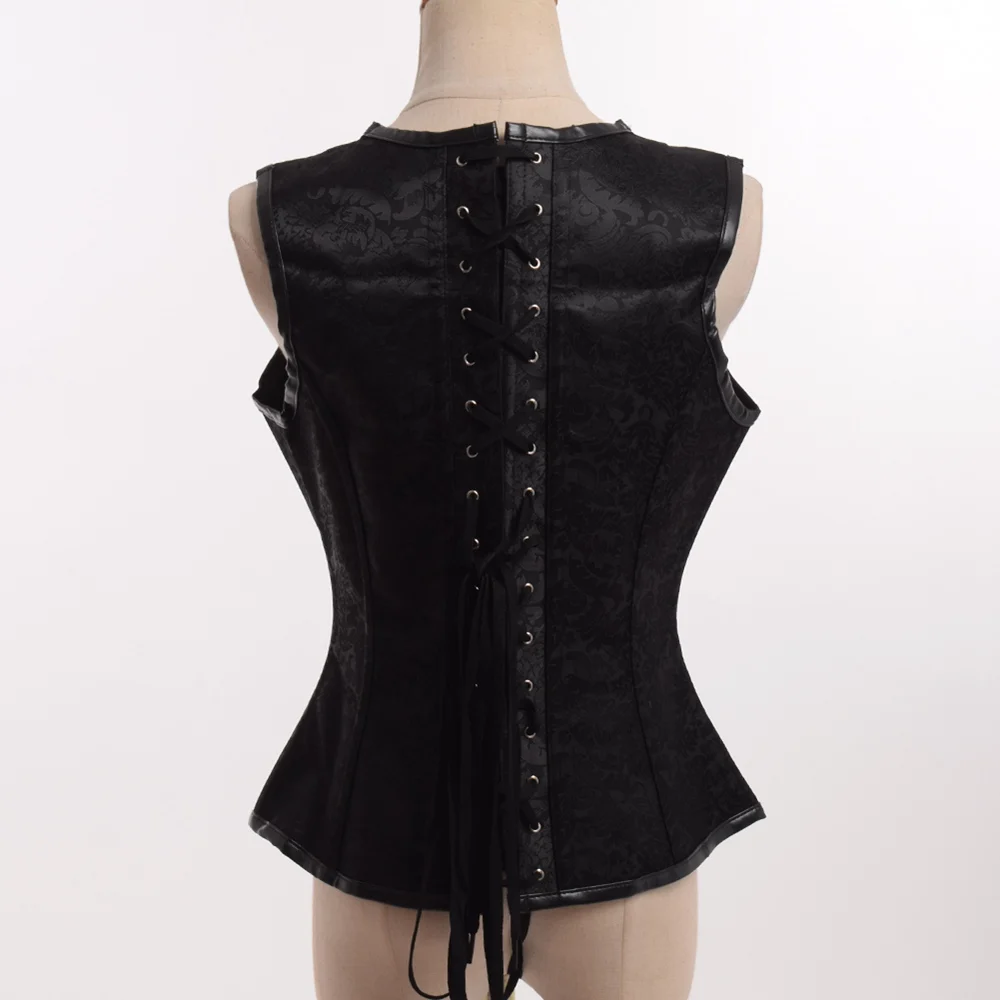 Steampunk Bustier Women Twelve Steel Boned Shapewear Brocade Sexy Cupless Vest Sleeveless Corset Steampunk Bustier Women Twelve Steel Boned Shapewear Brocade Sexy Cupless Vest Sleeveless Corset