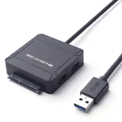USB 3,0 на SATA адаптер с ЕС США Мощность кабель для 2,5 3,5 диск SSD жесткий диск Dual USB концентратор SD/TF Card Reader