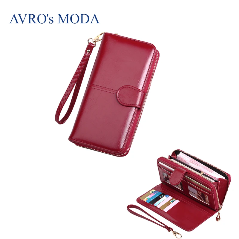 

AVRO's MODA Brand PU leather long wallets for women 2019 ladies hot sale zipper purse strap money bags coin phone pocket clutch