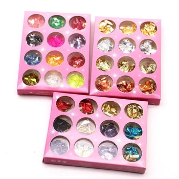 

36pcs Aluminum Nail Art Foils Double Side Colorful Irregular Foils Sticker Glitter Flakes DIY Manicure Decorations