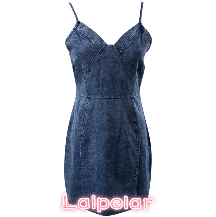Summer Women Lady Dress Sleeveless Party Jeans Dress Denim Fashion Clothes Summer Mini Dress Laipelar