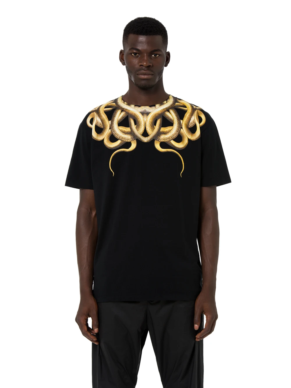 Бренд Marcelo Burlon футболки Для мужчин женщин 1:1 3D Цвет со змеиным принтом MB Kanye