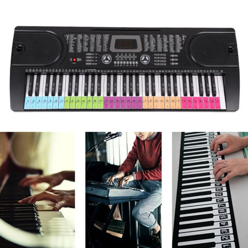 61/54 клавиши, электронная клавиатура наклейки 88 клавиши, фортепианная клавиатура наклейки 88 клавиши, фортепианная клавиатура наклейки