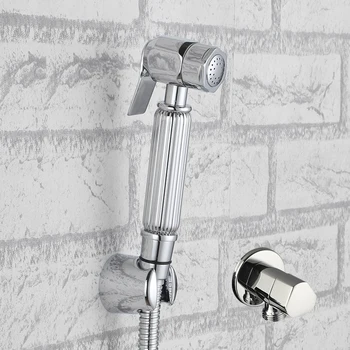 

Brass Toilet Hand Held Bidet Spray Diaper Shower Sprayer Set Portable Shattaf Jet Douche kit &Angle Vlave & Hose & Holder-24