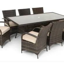 Торговая гарантия 8 местный ротанга Прямоугольные Патио обеденные наборы уличная мебель для ресторана